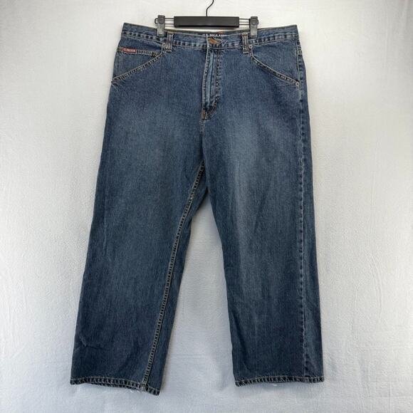Vintage US Polo Assn Jeans Mens 38x30 Blue Baggy Carpenter Dark Loose Skater y2k - Picture 3 of 9